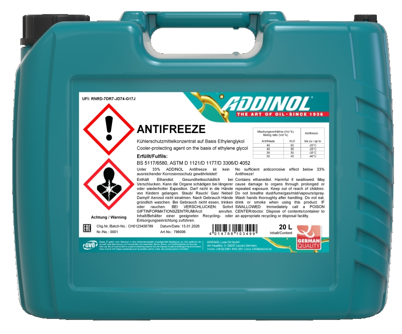 ADDINOL ANTIFREEZE 1.5ლ ანტიფრიზი ლურჯი - Image 2